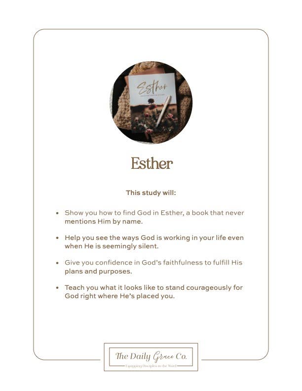 The Daily Grace Co - Esther | Seeing God When He Is Silent