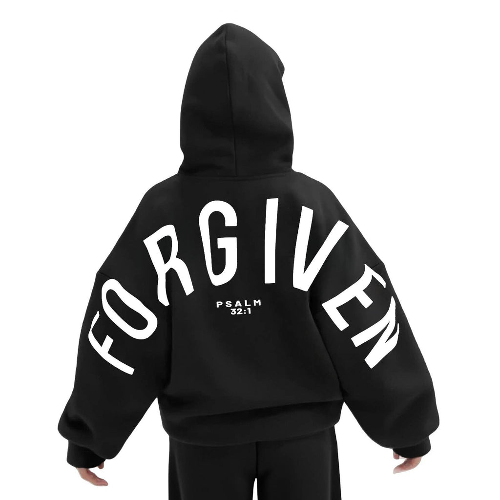 Rosa Clothing - FORGIVEN Printed Oversized Hooded Sweatshirt