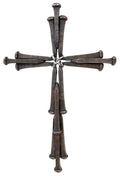 De Leon Collections - Polyresin Inlay Rust Color Nails Hanging Wall Cross Décor