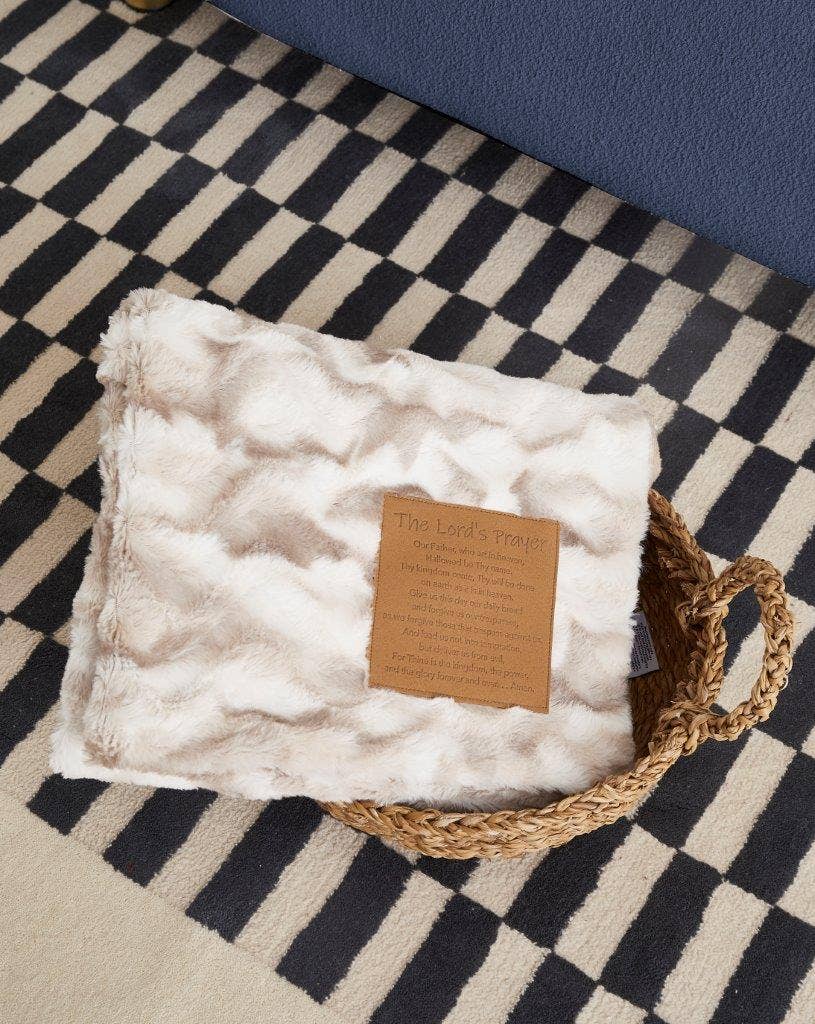 Duke Imports - "The Lord's Prayer" 1-Ply Faux Fur Patch Throw 50"x60"