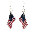 Green Tree Jewelry - Waving American Flag Earrings