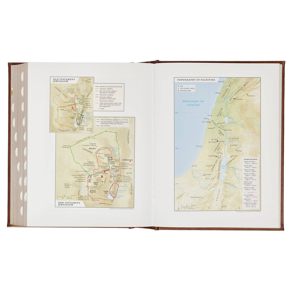 Christian Art Gifts - NLT, The Family Heritage Bible Hardcover, Brown