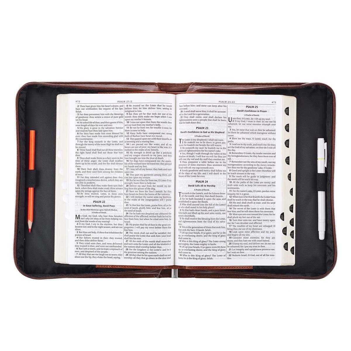 Christian Art Gifts - Bible Cover Classic Brown God So Loved the World John 3:16