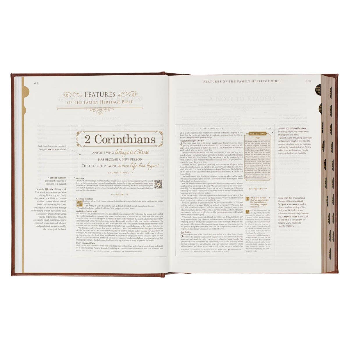 Christian Art Gifts - NLT, The Family Heritage Bible Hardcover, Brown