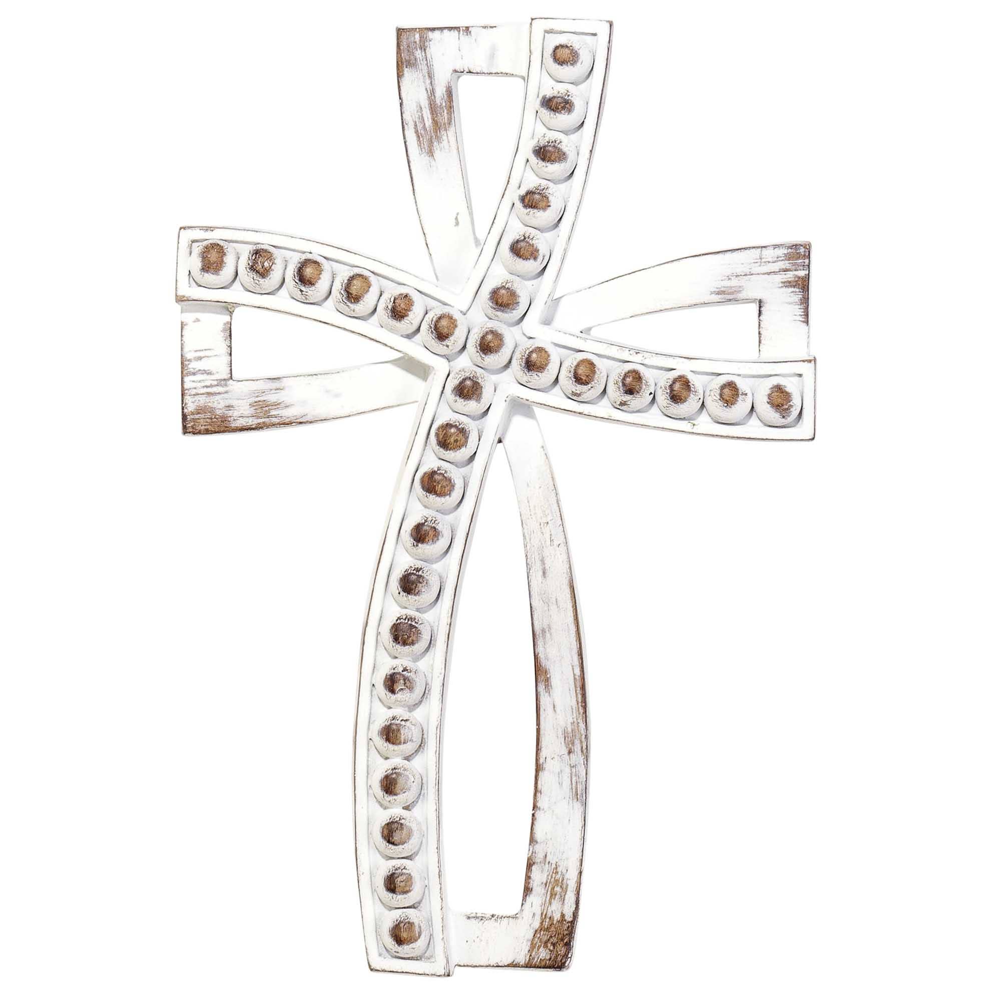 Dicksons - RUSTIC WOOD LOOK RESIN WALL CROSS 9.5"