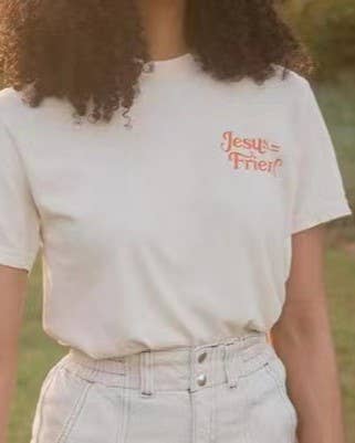 Rosa Clothing - WHAT A FRIEND IN JESUS letter printe tee overfit T-Shirt