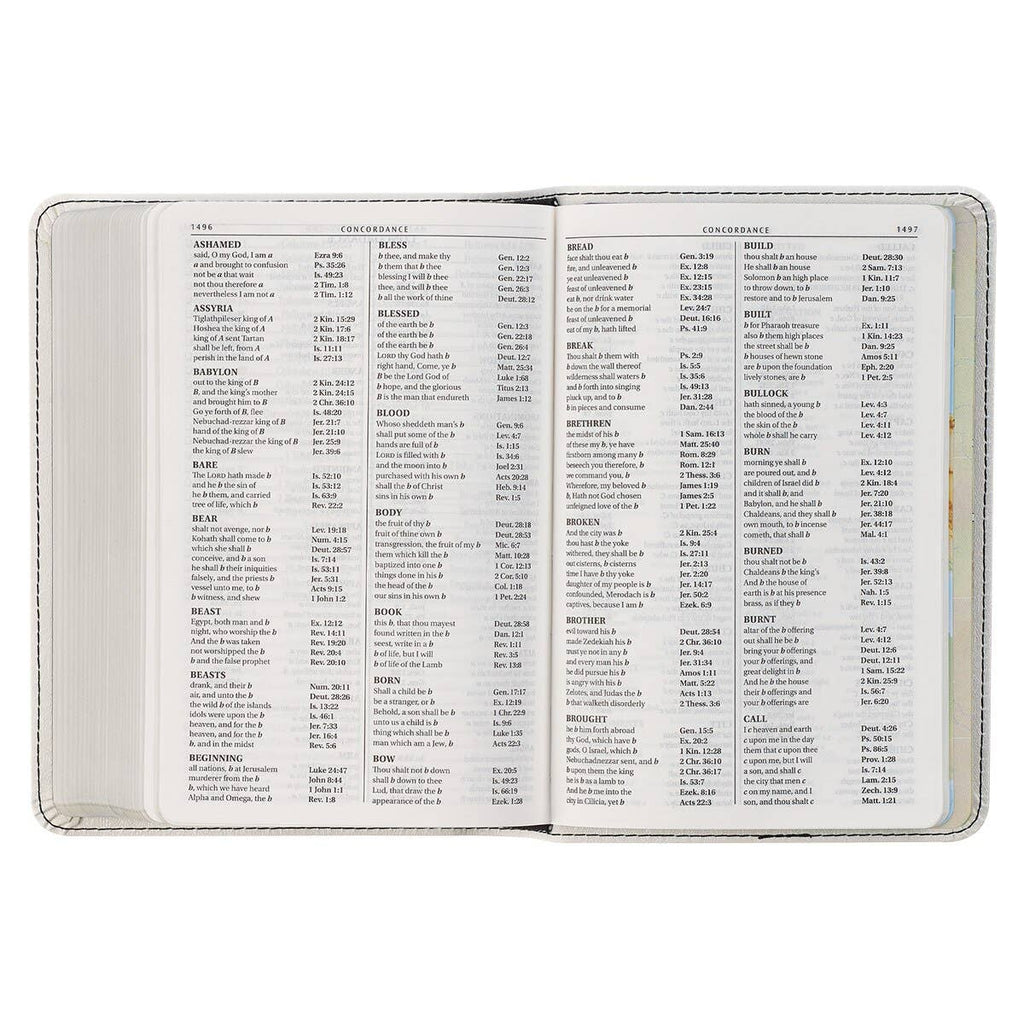 Christian Art Gifts - KJV Bible Compact LP Faux Leather, White
