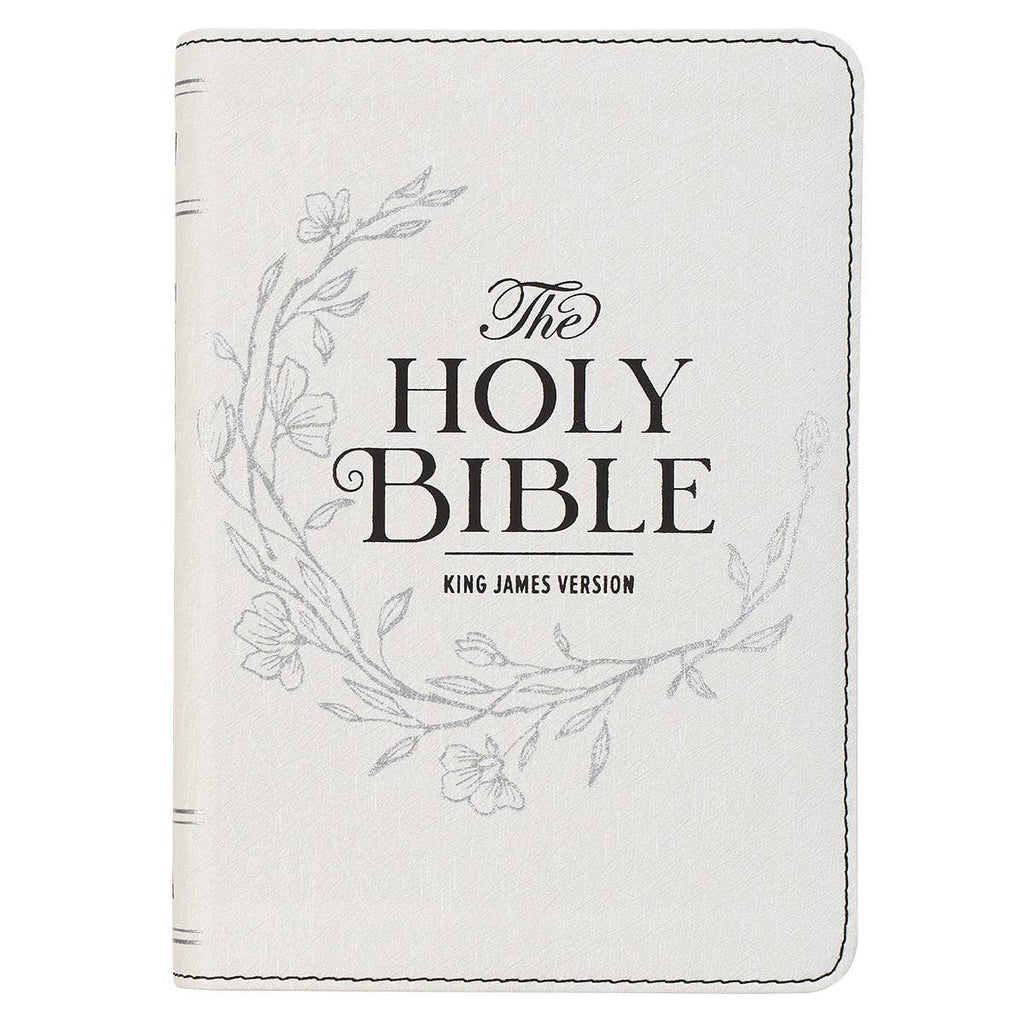 Christian Art Gifts - KJV Bible Compact LP Faux Leather, White