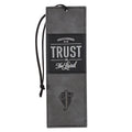 Christian Art Gifts - Bookmark Faux Leather Gray/Black Trust in the Lord Prov. 3:5