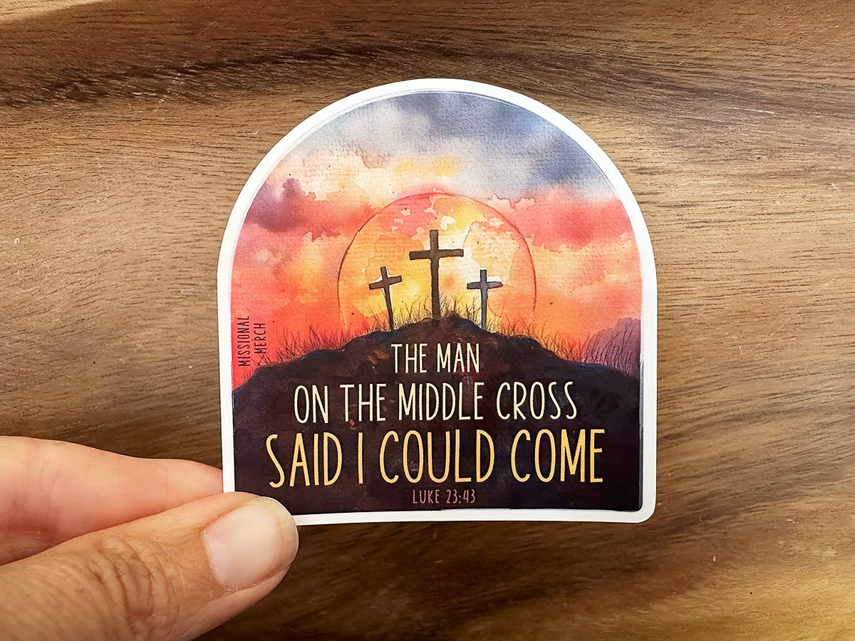 Missional Merch - The Man On The Cross | Christian Sticker | Jesus Sticker