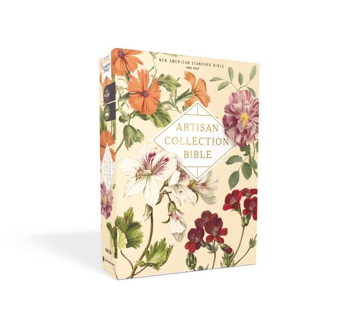 HarperCollins Christian Publishing - NASB Artisan Collection Bible, Leathersoft, Almond Floral