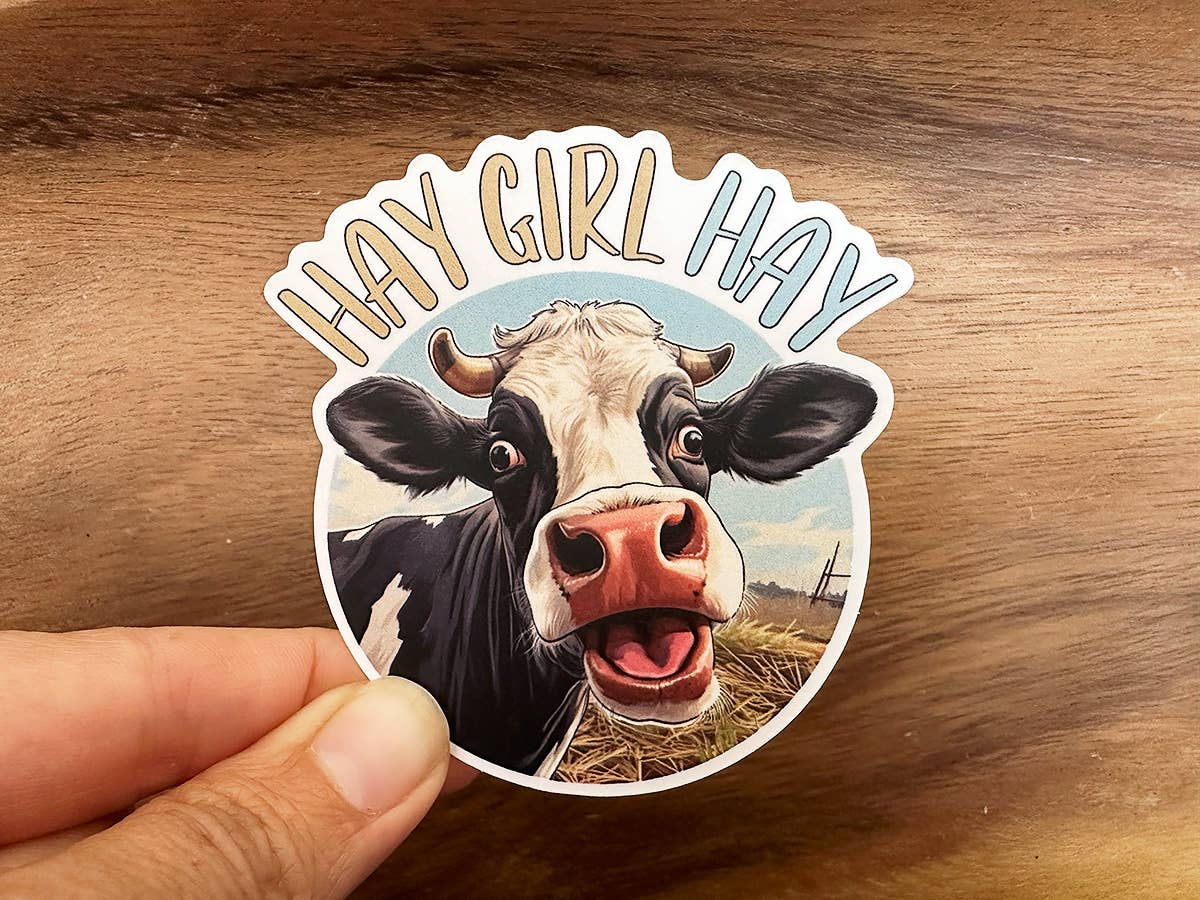 Missional Merch - Hay Girl Hay Cow Sticker | Farm |  Funny Sticker | Vinyl
