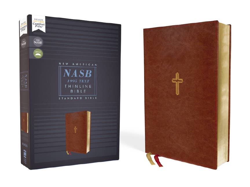 HarperCollins Christian Publishing - NASB, Thinline Bible, Leathersoft, Brown 1995 Text
