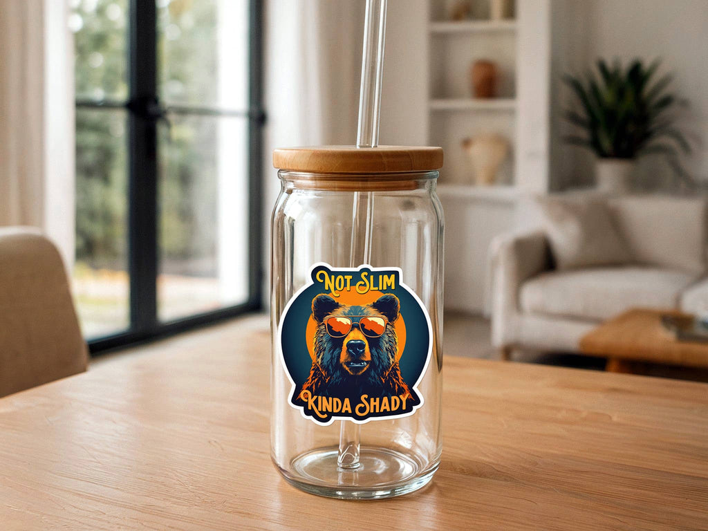 Missional Merch - Not Slim, Kinda Shady | Outdoors | Bear | Funny Stickers