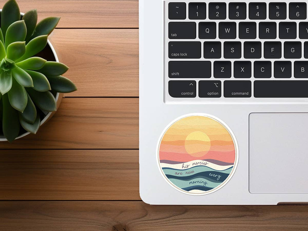 Missional Merch - His Mercies Are New Every Morning | Christian Beach Sticker