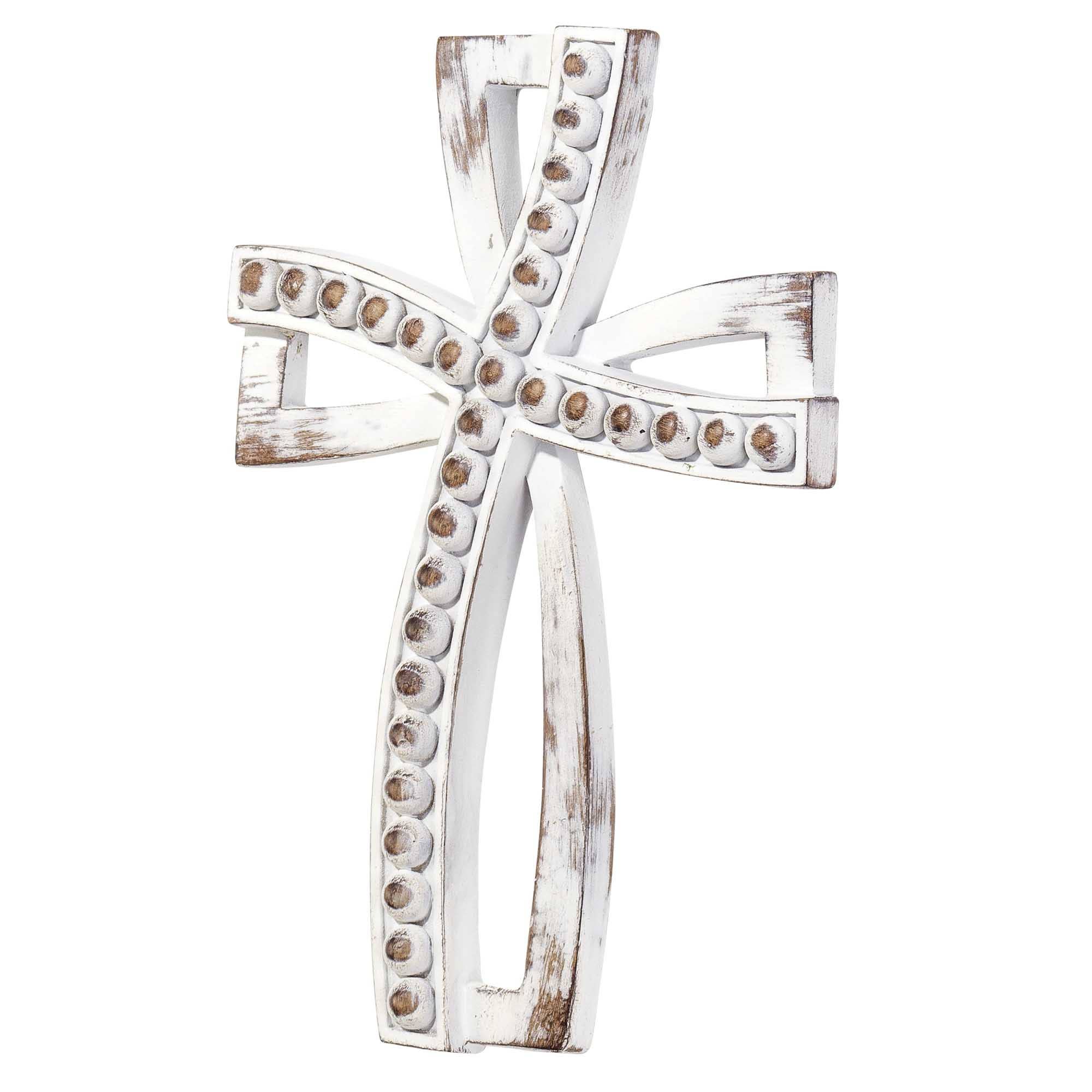 Dicksons - RUSTIC WOOD LOOK RESIN WALL CROSS 9.5"