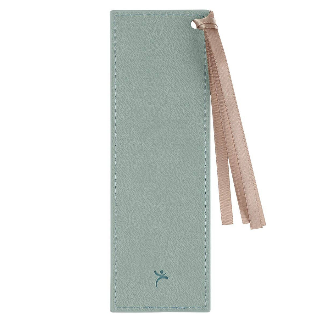Christian Art Gifts - Bookmark Faux Leather Teal Walk by Faith 2 Cor. 5:6-7