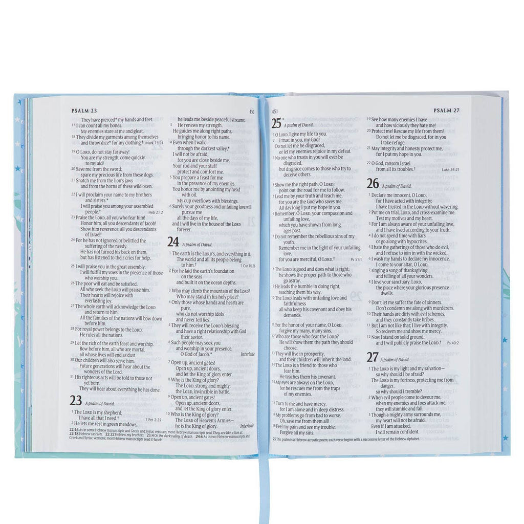 Christian Art Gifts - Bible NLT Infant Hardcover, Blue