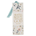 Christian Art Gifts - Bookmark Faux Leather White Be Still Ps. 46:10