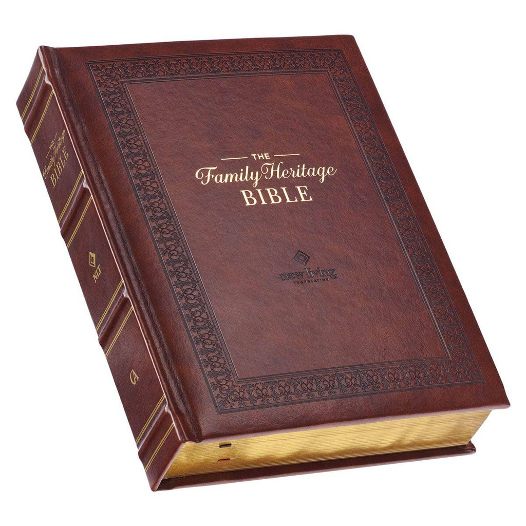 Christian Art Gifts - NLT, The Family Heritage Bible Hardcover, Brown