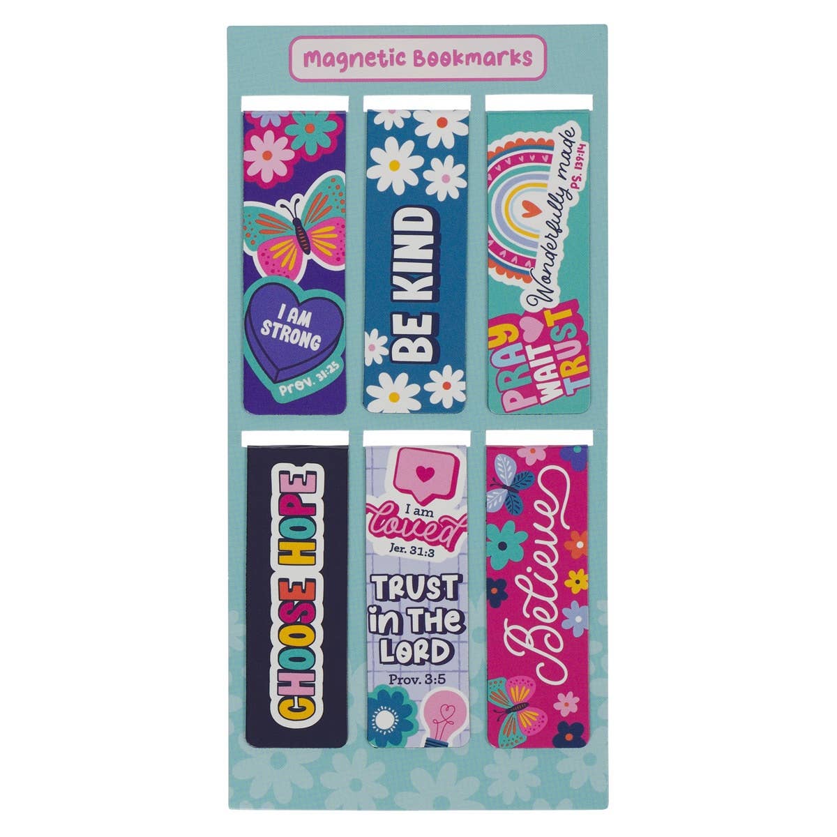 Christian Art Gifts - Magnetic Bookmark Set I Am Strong Prov. 31:25