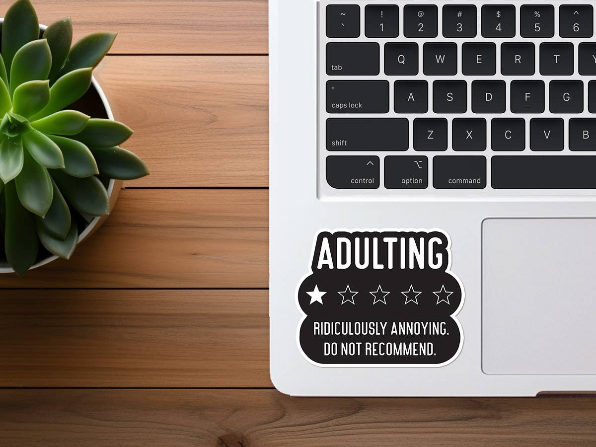 Missional Merch - 1 Star Adulting Review | Funny Stickers For Adults | Vinyl