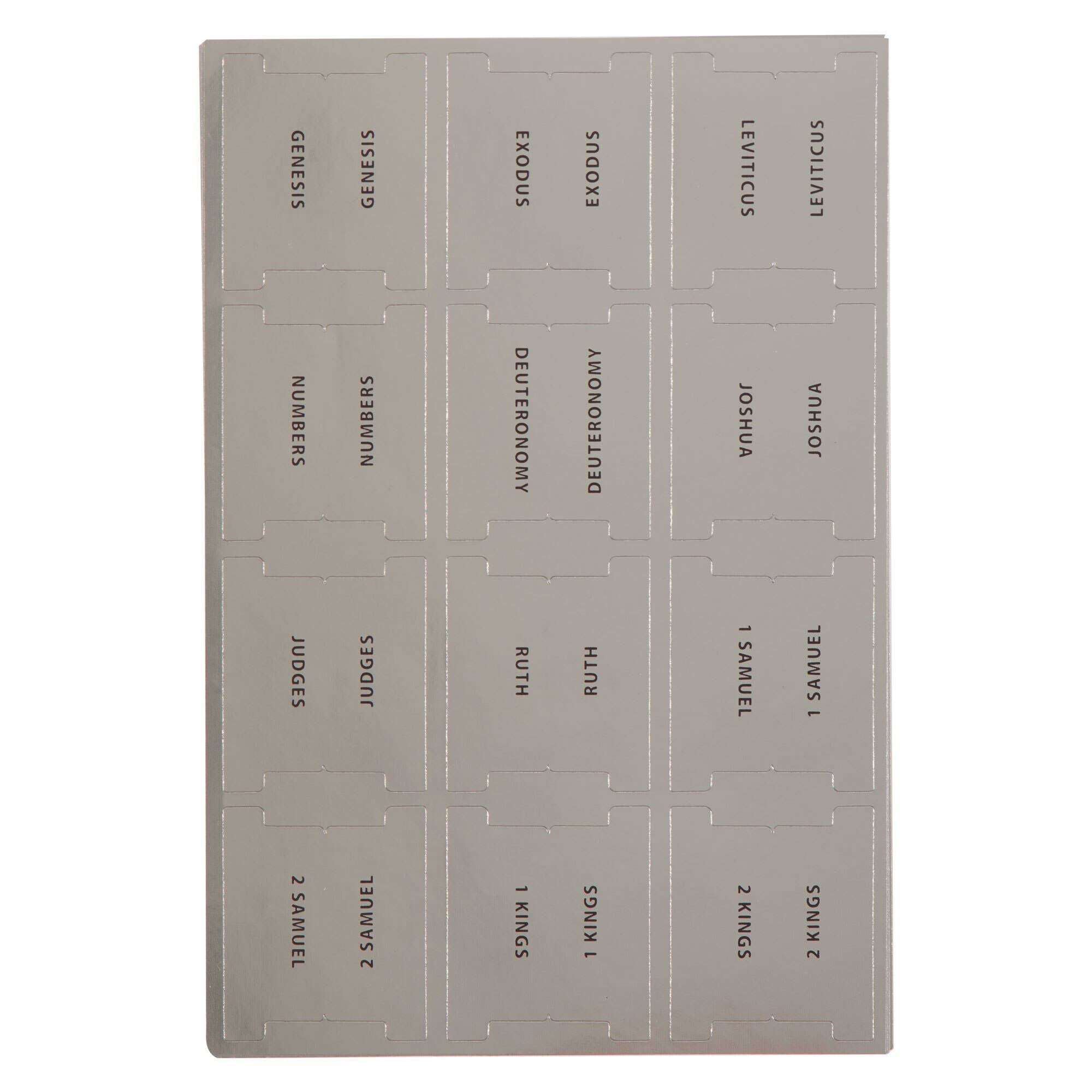 Christian Art Gifts - Bible Indexing Tabs Silver Foil w/Black Print