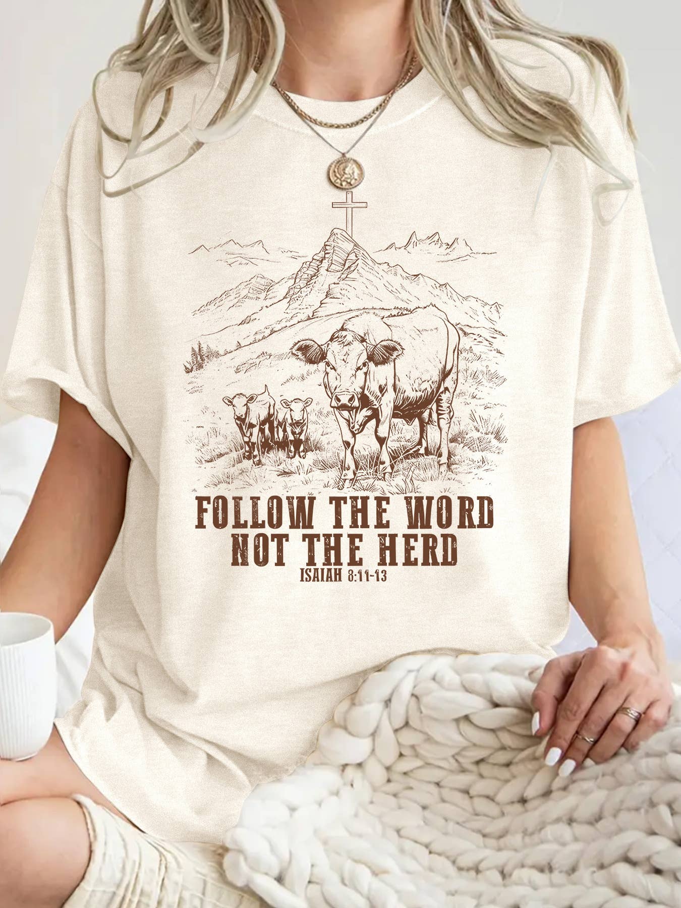 Rosa Clothing - Follow The Word Not The Herd Graphic Crew Tees