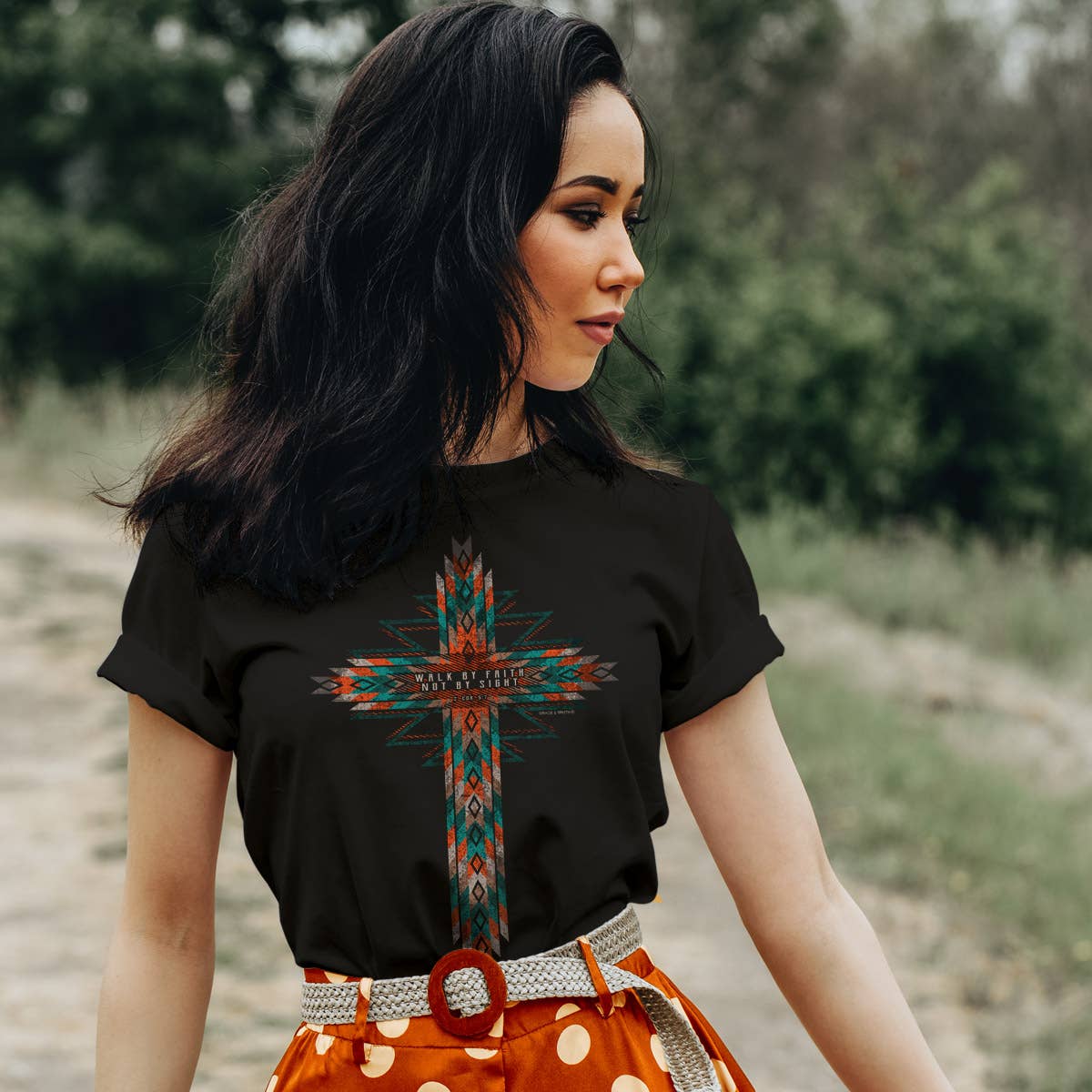 Kerusso - Grace & truth Womens T-Shirt Southwestern Cross