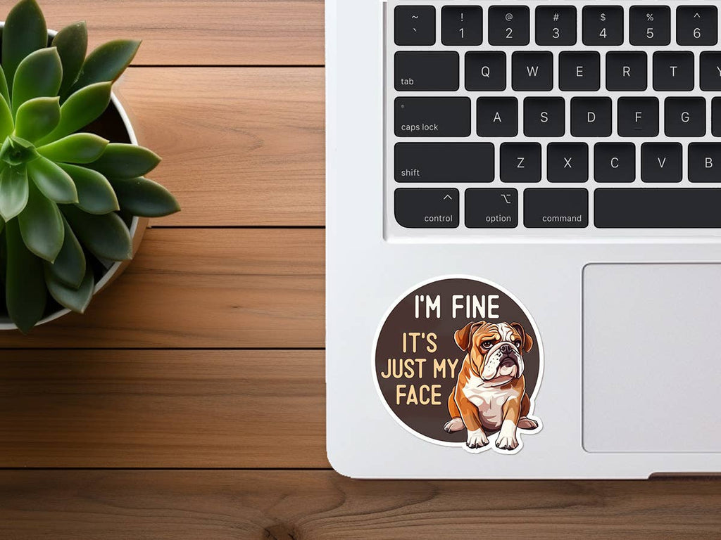 Missional Merch - I'm Fine It's Just My Face Funny Sticker | Gifts Dog People
