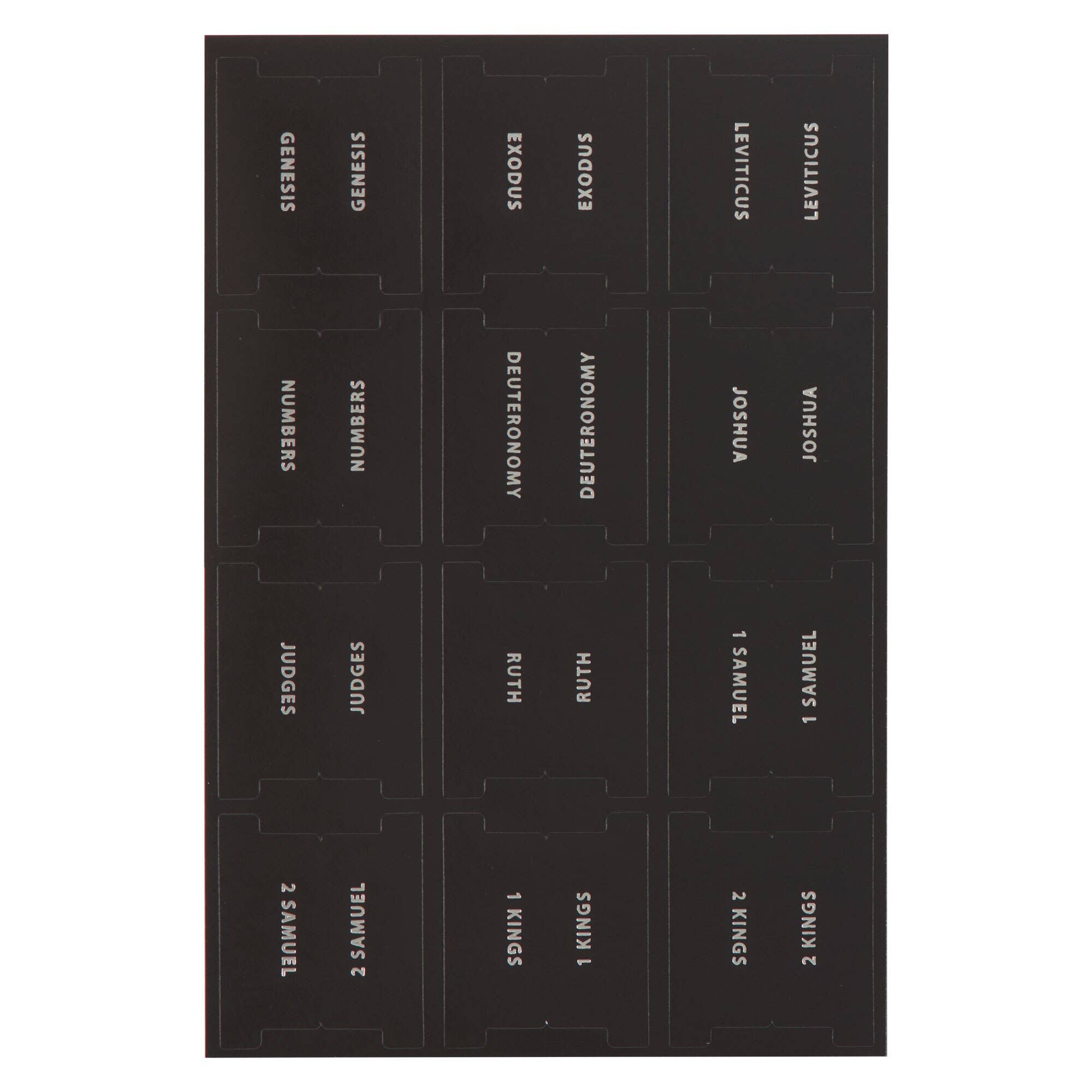 Christian Art Gifts - Bible Indexing Tabs Black w/Silver Foil
