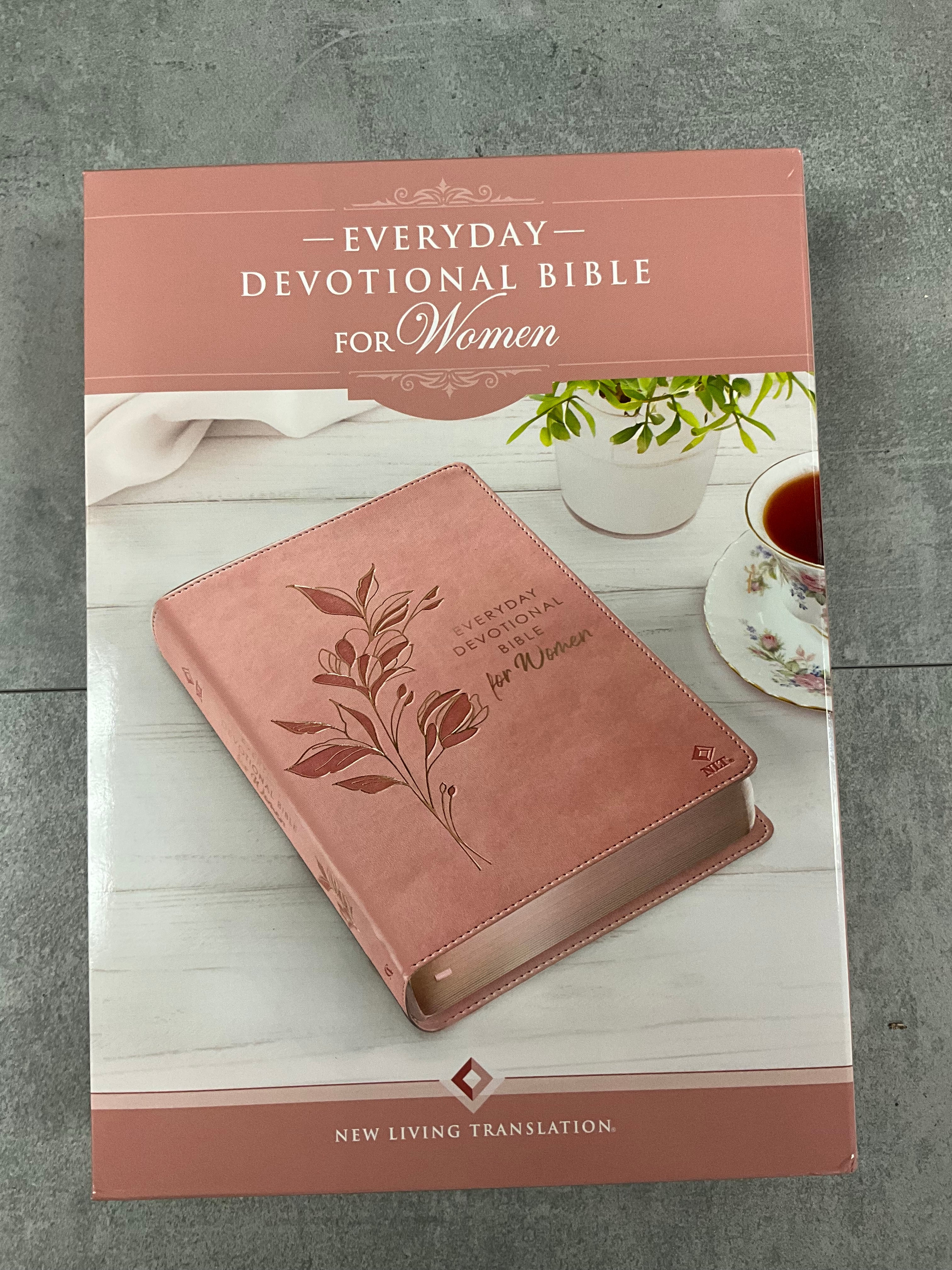 Devotional Bible NLT for Women Faux Leather Pink
