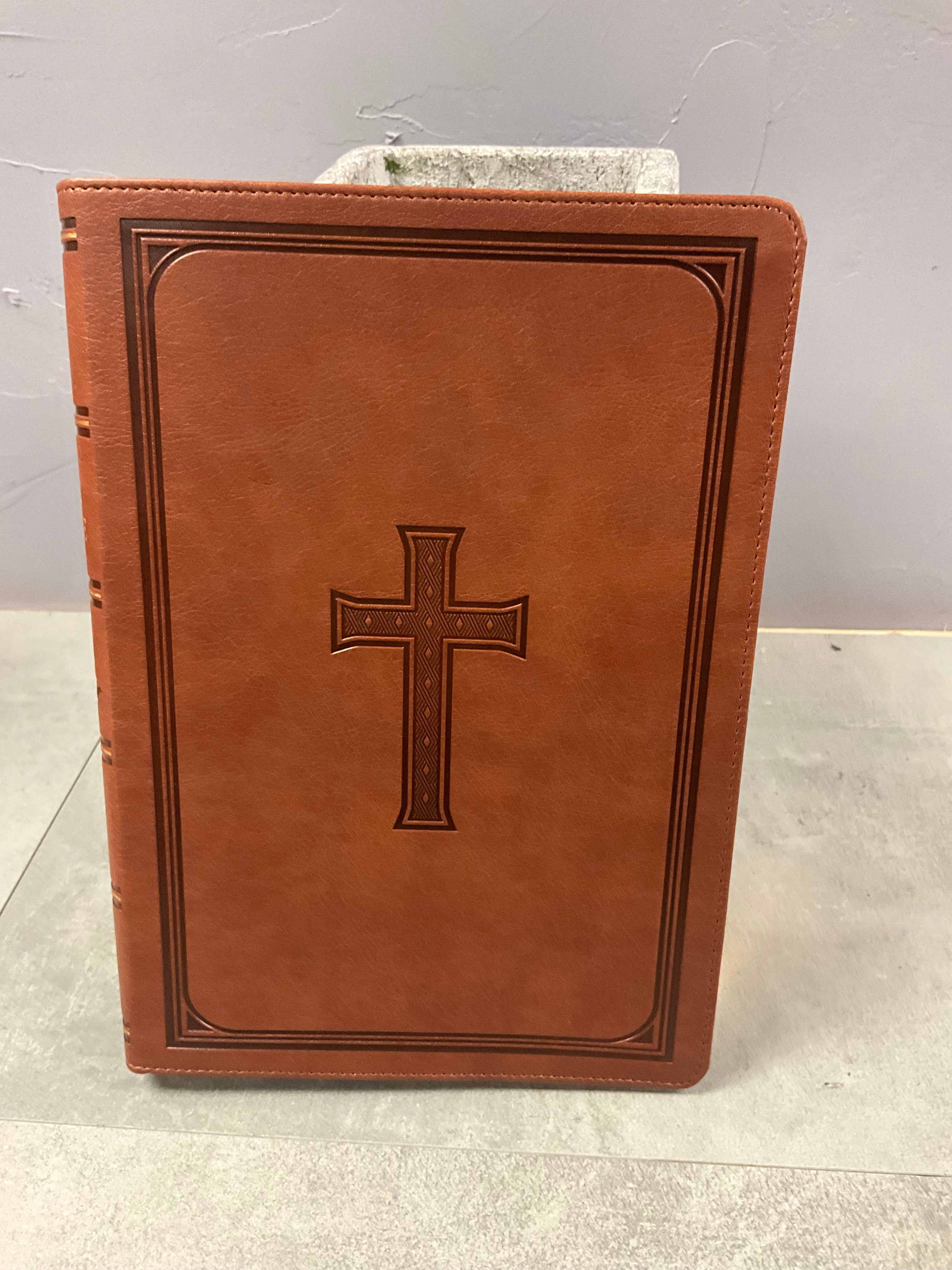 KJV Bible Super Giant Print Faux Leather Saddle Tan