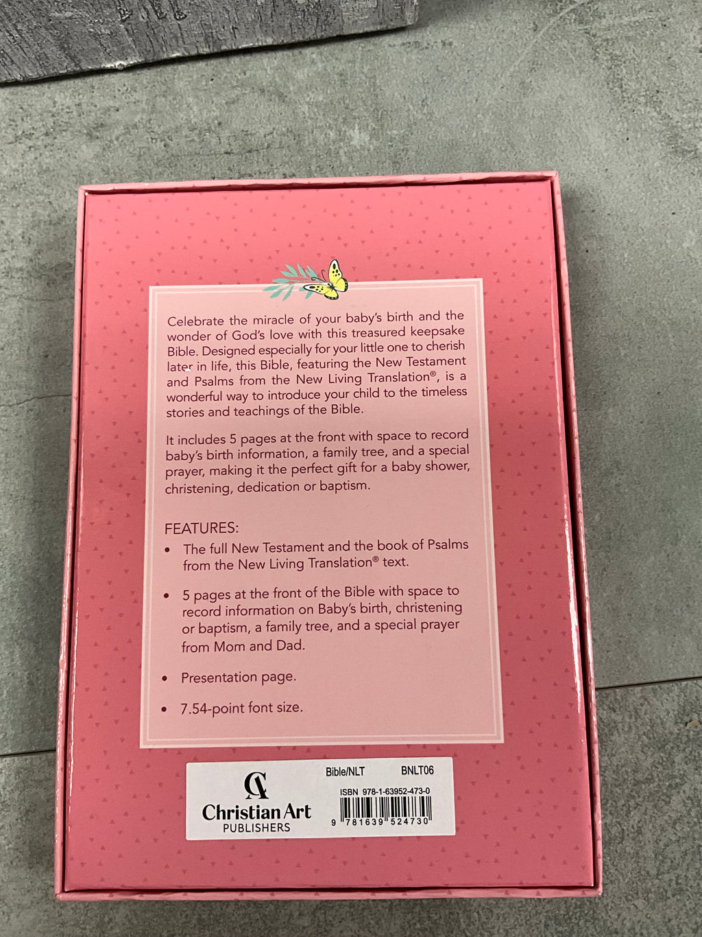 Bible NLT Infant NEW Test Fox Leather Pink