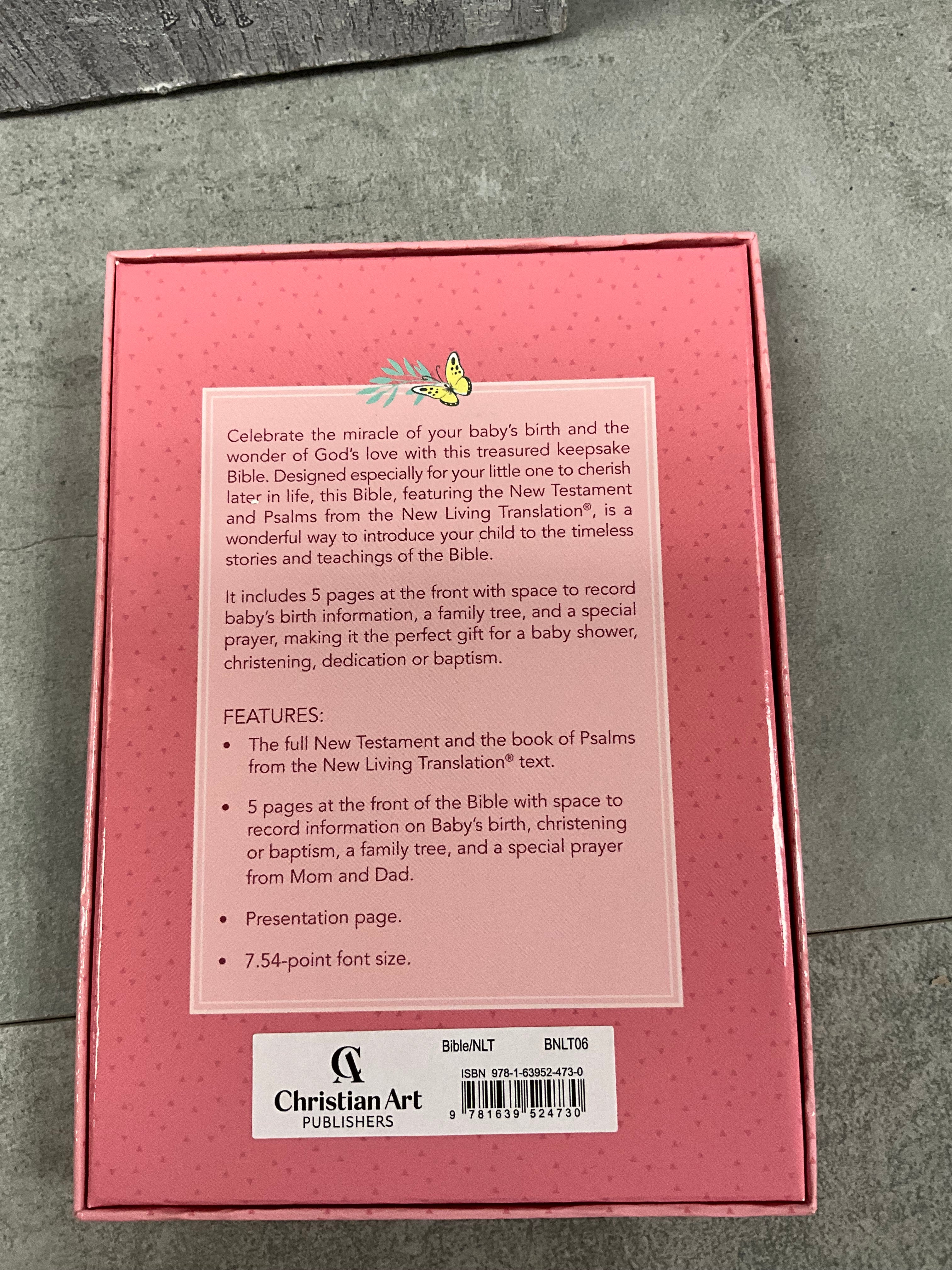 Bible NLT Infant NEW Test Fox Leather Pink