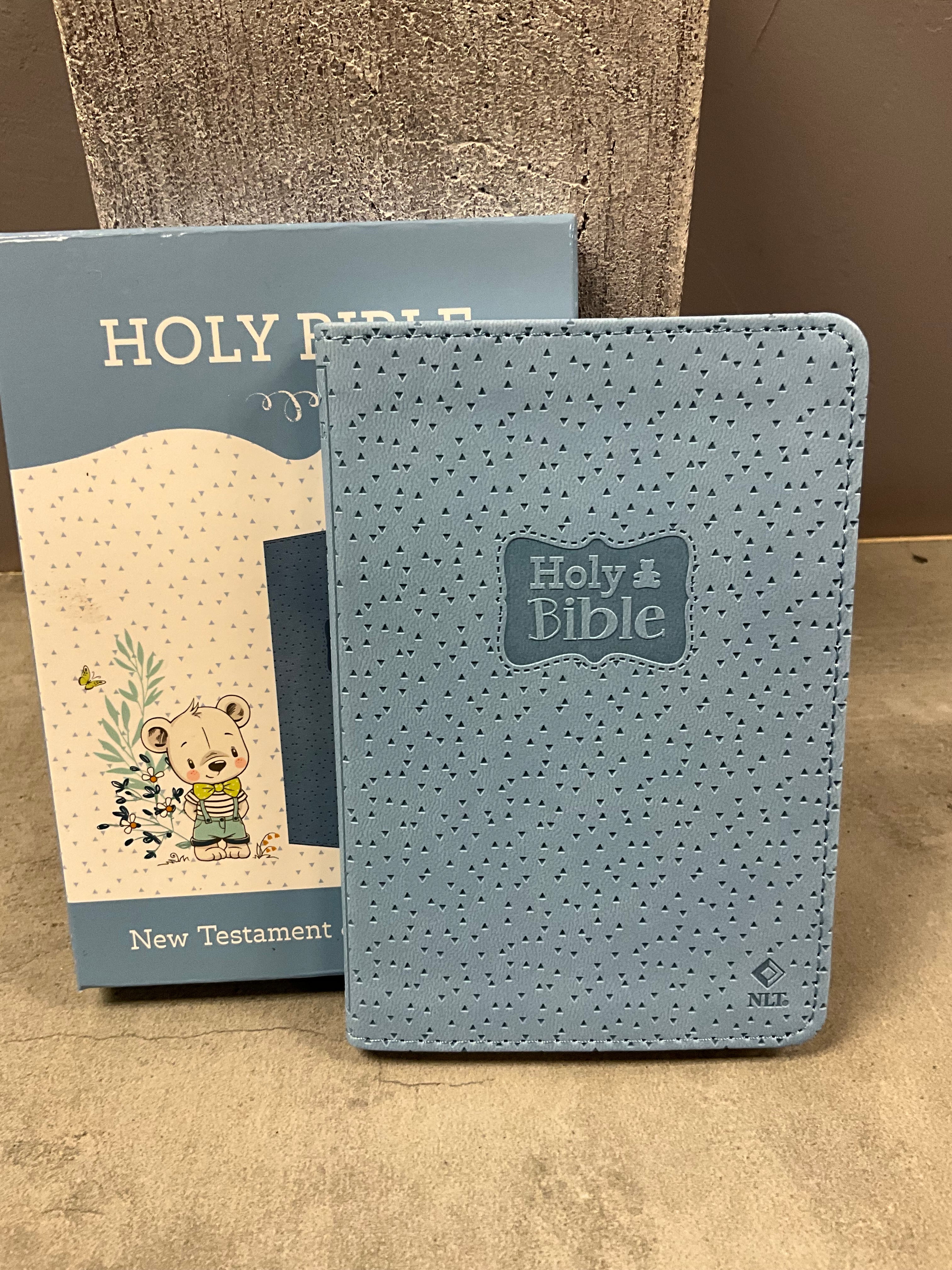 Bible NLT Infant New Test Fox Leather Blue