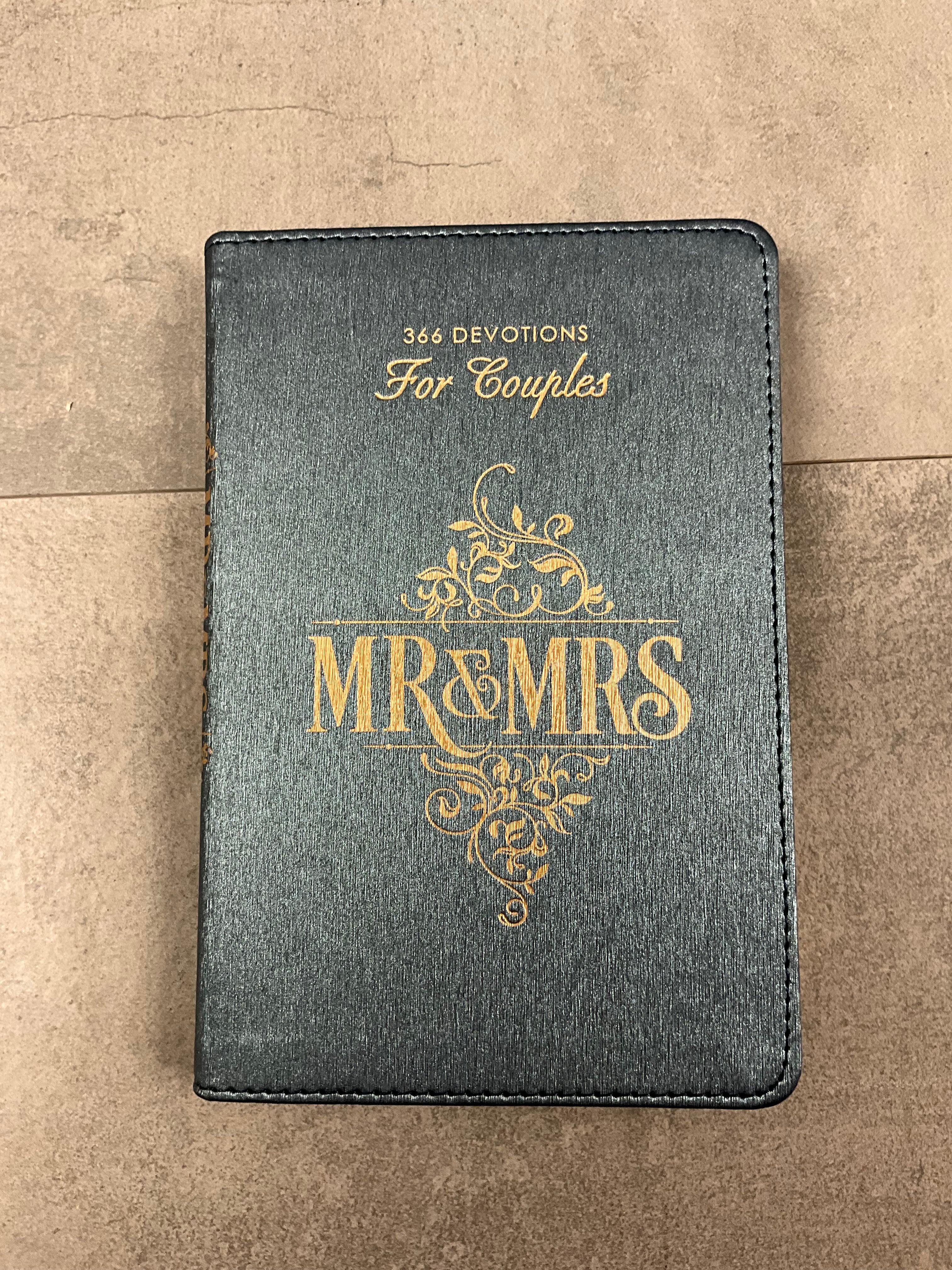 Devotional for Mr. & Mrs. Blue Faux Leather