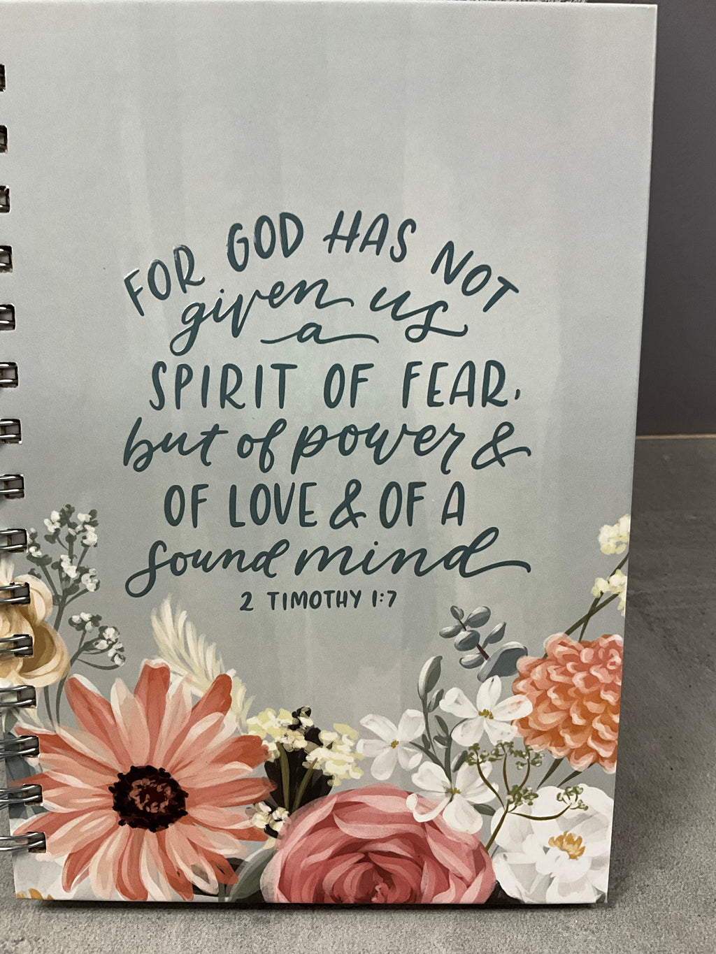 Journal Spiral Bound Blue Floral For God Has Not Given