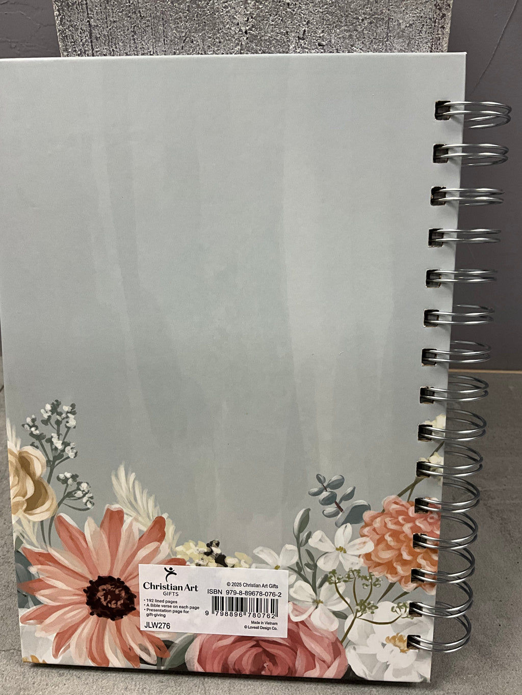 Journal Spiral Bound Blue Floral For God Has Not Given