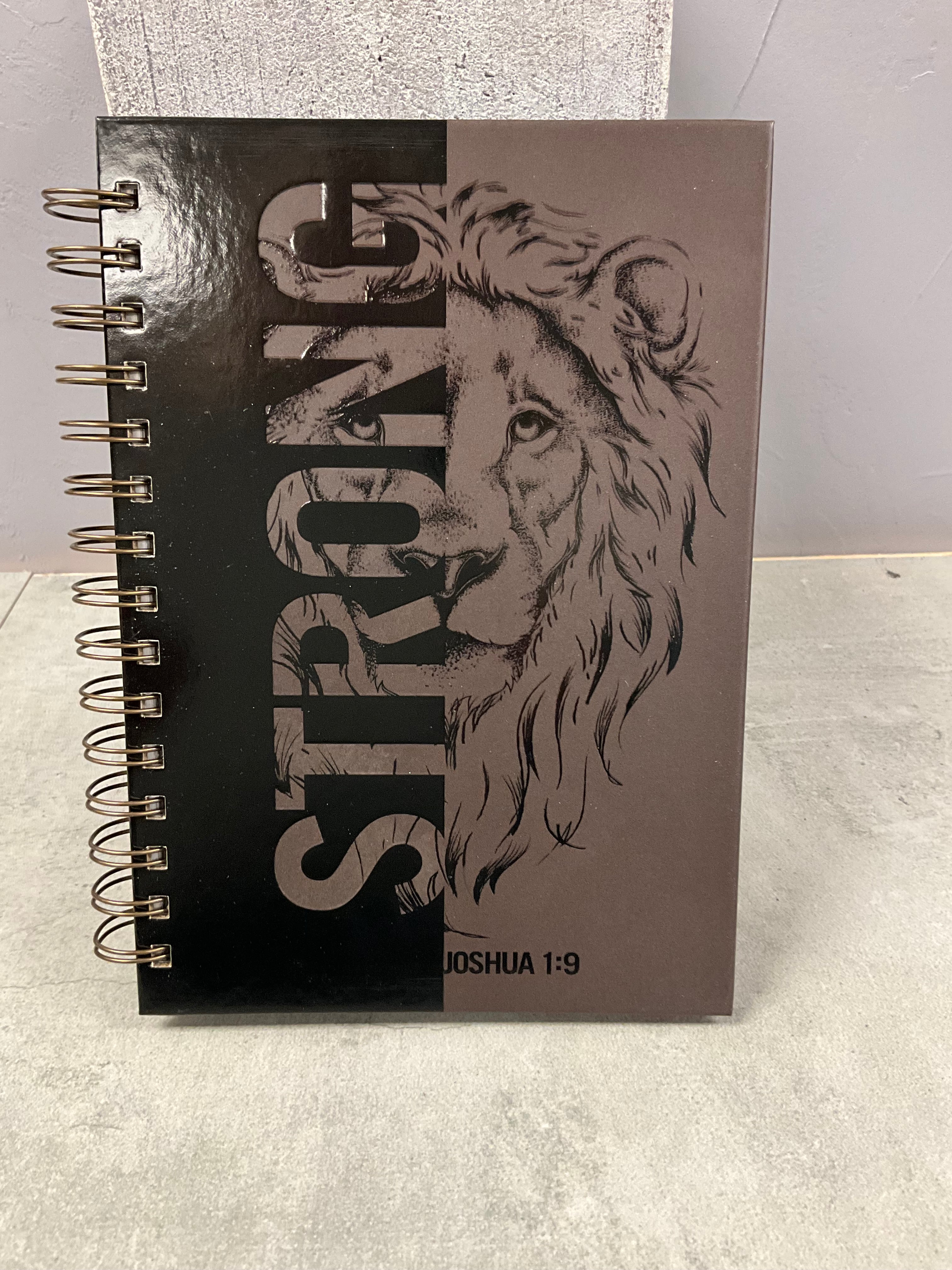 Journal Spiral Bound Black and Grey Be Strong
