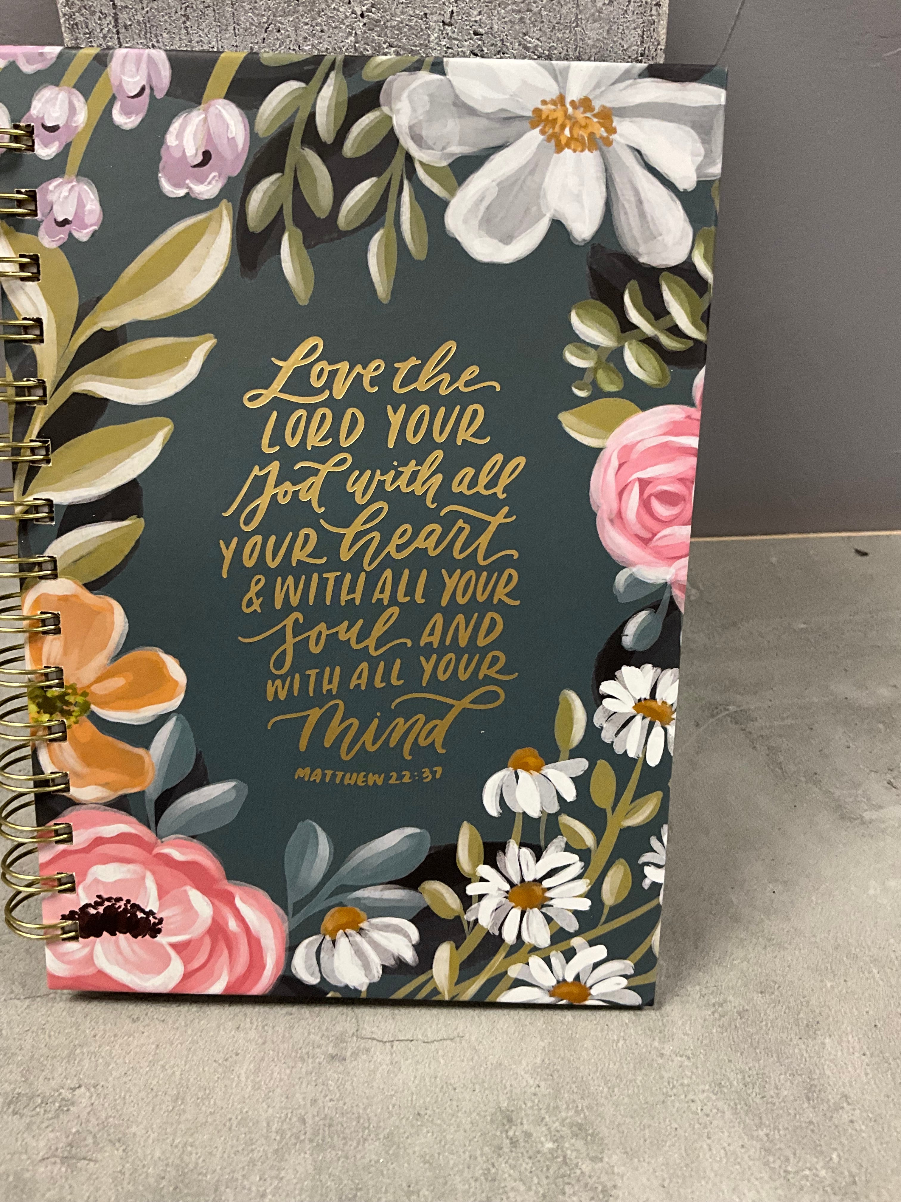 Journal Spiral Bound Teal Floral Love The Lord