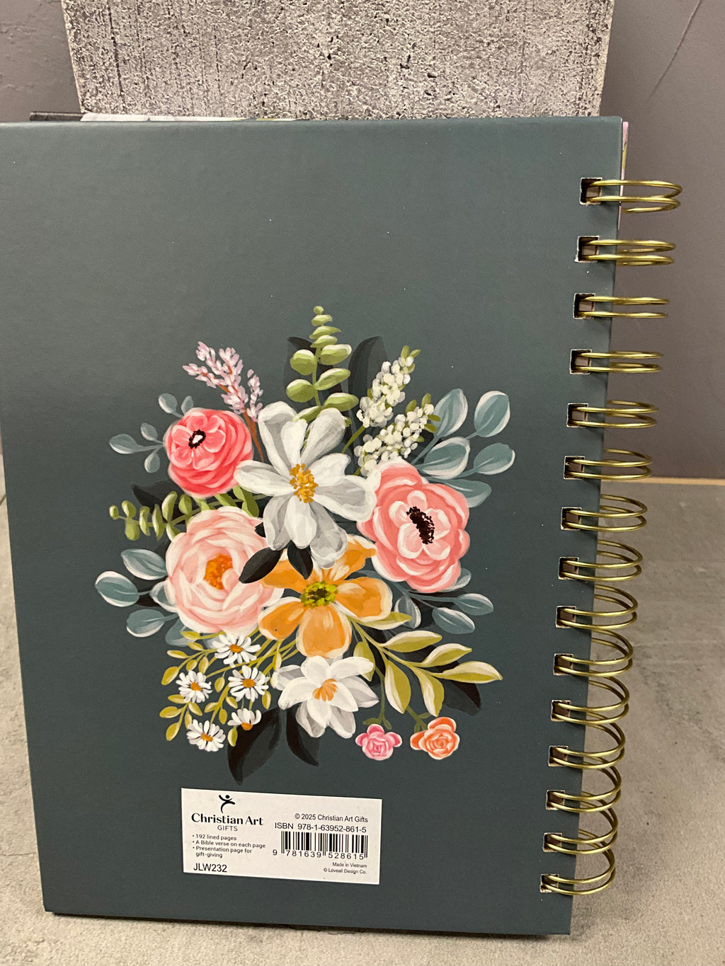 Journal Spiral Bound Teal Floral Love The Lord