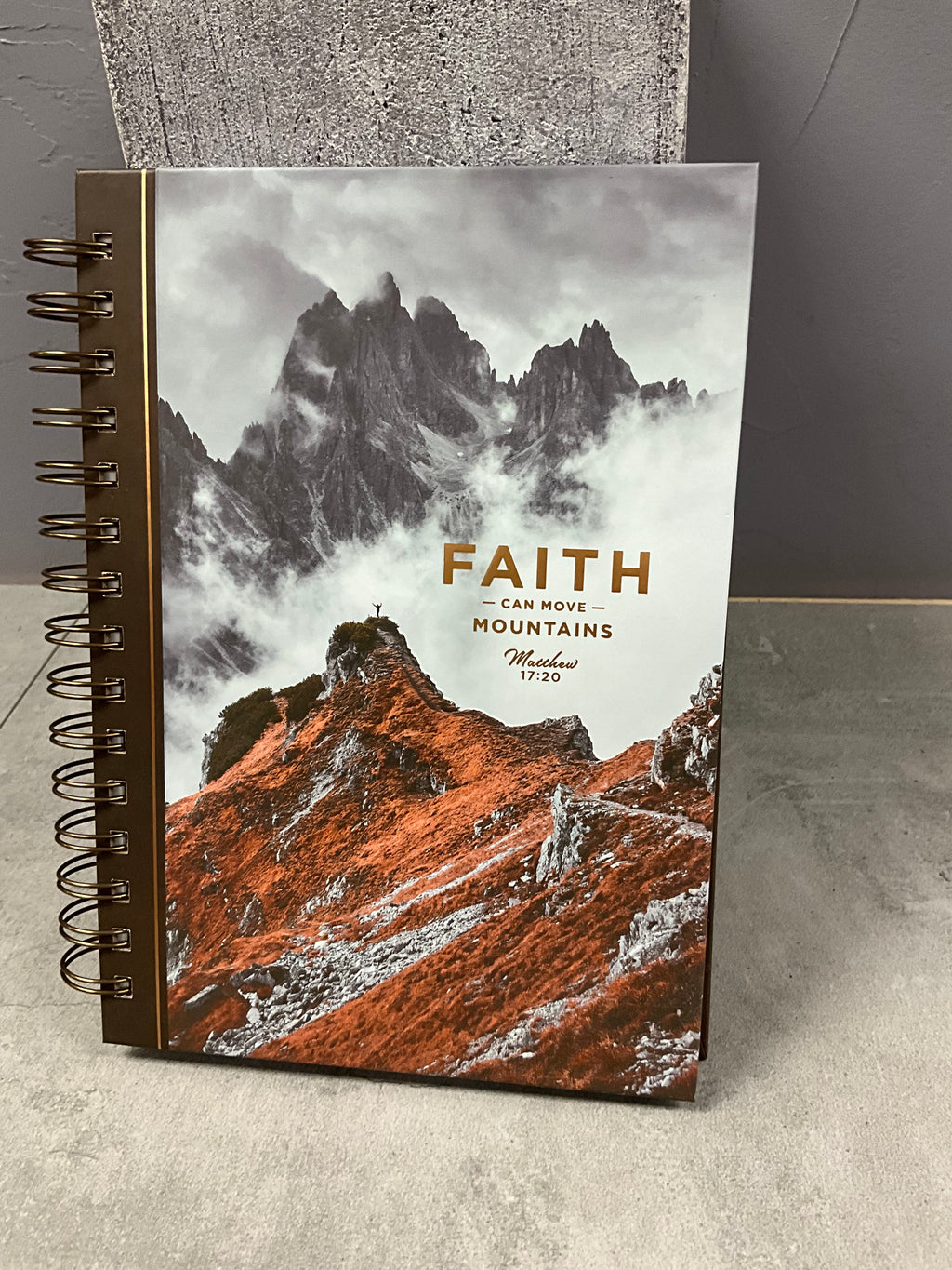 Journal Spiral Bound Brown Mountain Faith