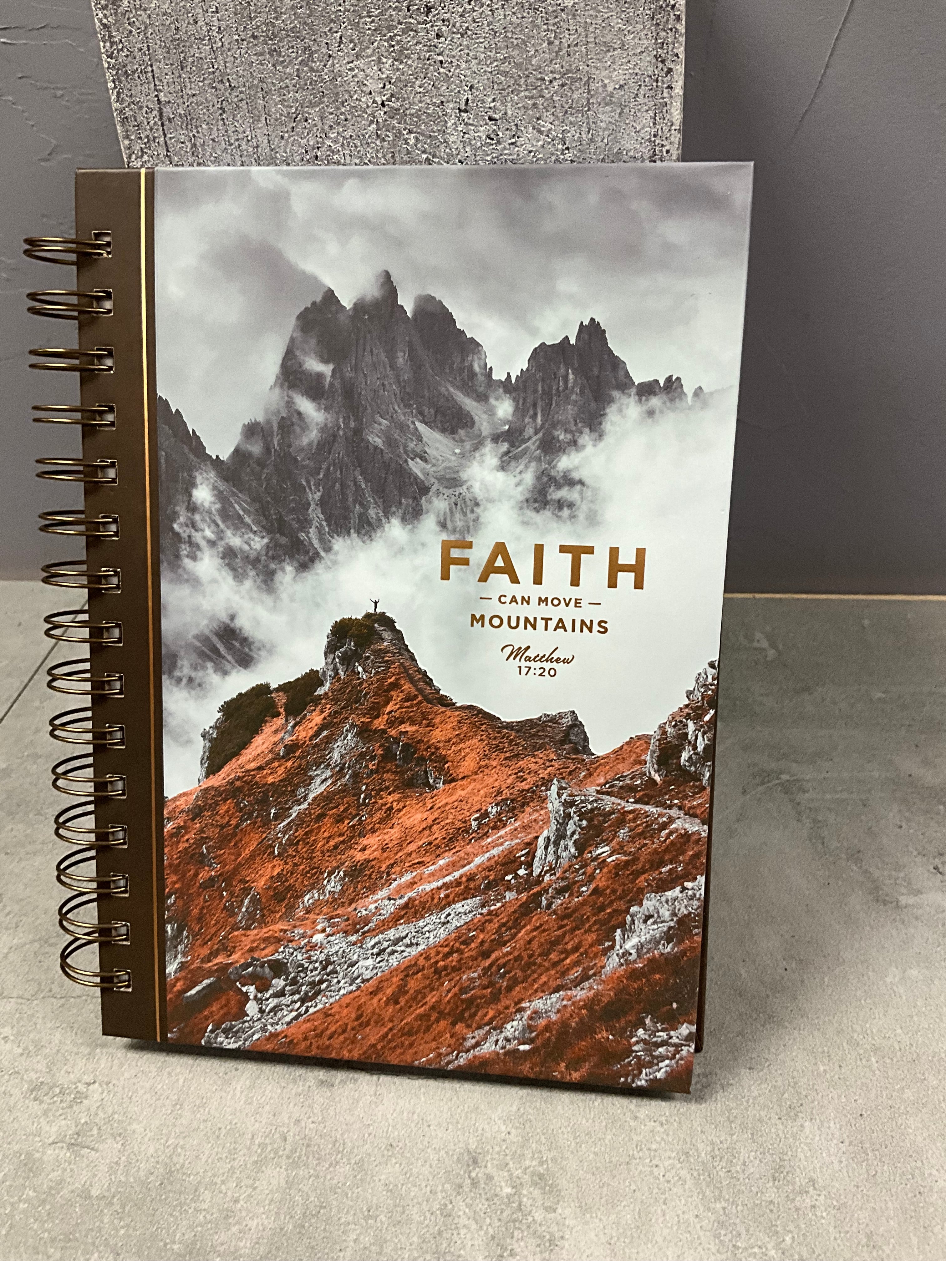 Journal Spiral Bound Brown Mountain Faith