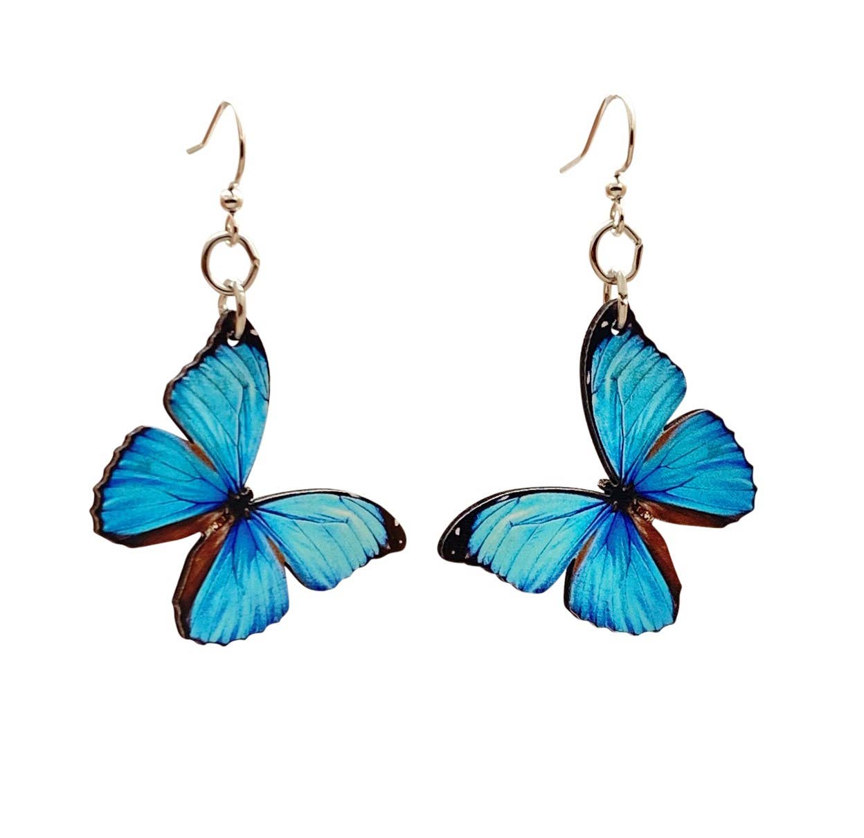 Green Tree Jewelry - Blue Butterfly Earrings