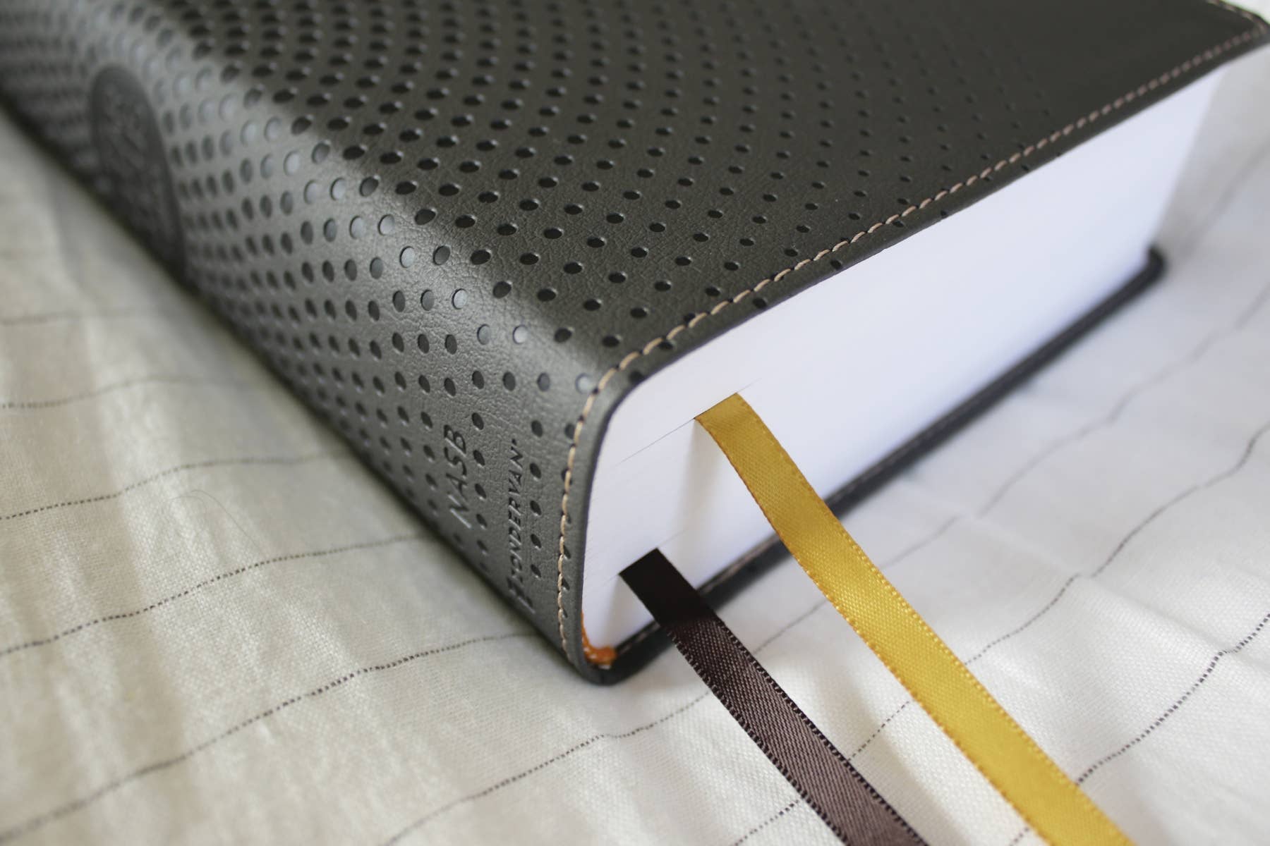 HarperCollins Christian Publishing - NASB, Clear Focus Bible, Leathersoft, Charcoal Brown
