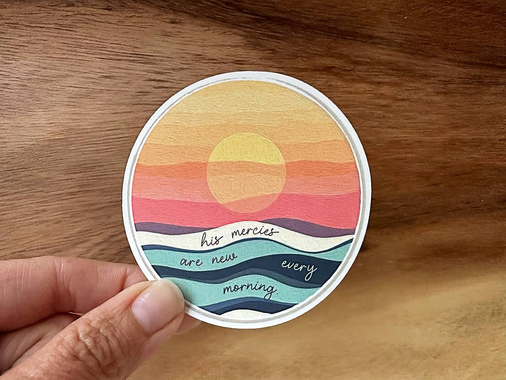 Missional Merch - His Mercies Are New Every Morning | Christian Beach Sticker