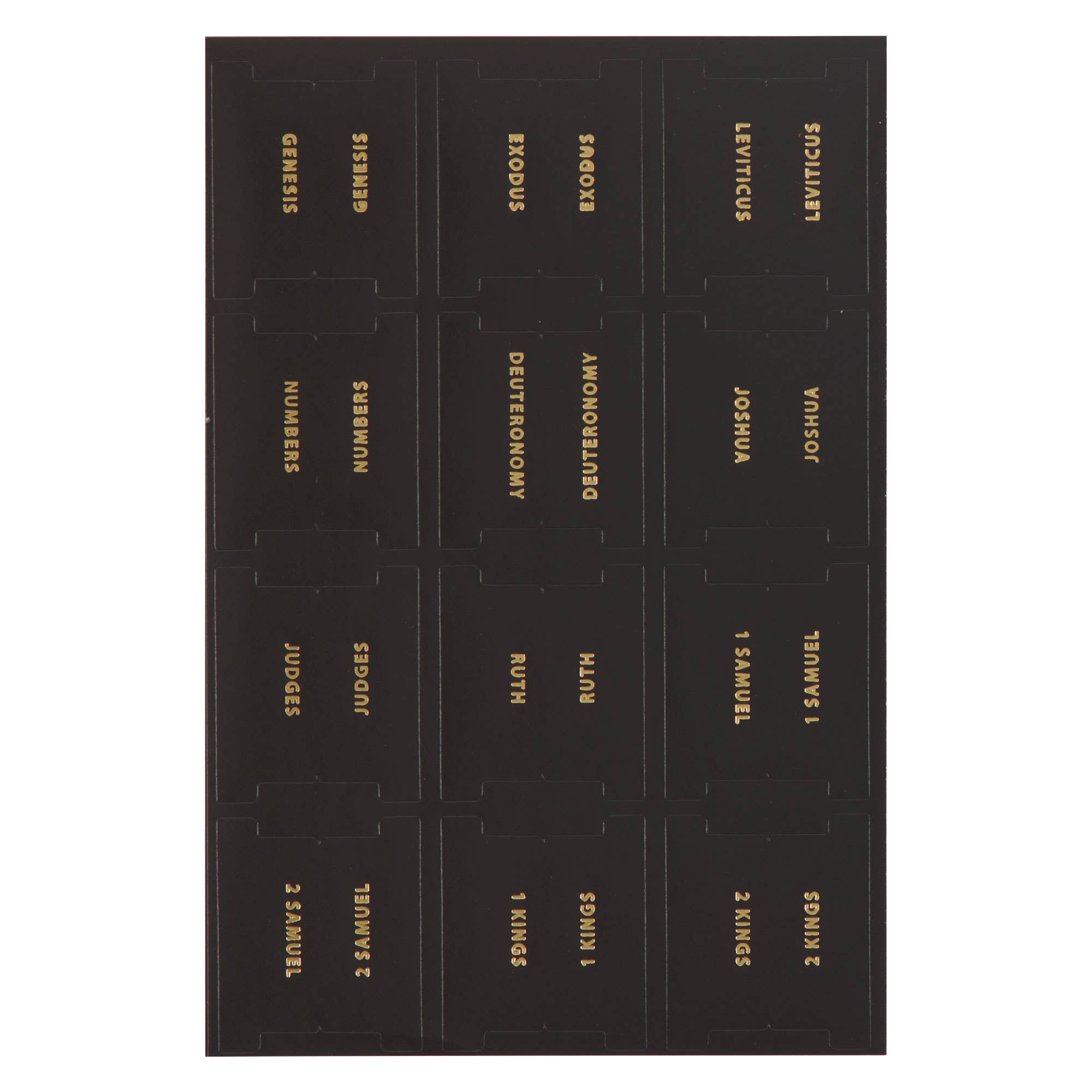 Christian Art Gifts - Bible Indexing Tabs Black w/Gold Foil