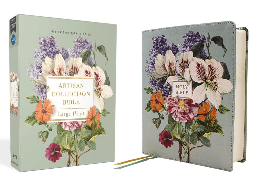 HarperCollins Christian Publishing - NIV Artisan Collection Bible LP Leathersoft Sage Floral