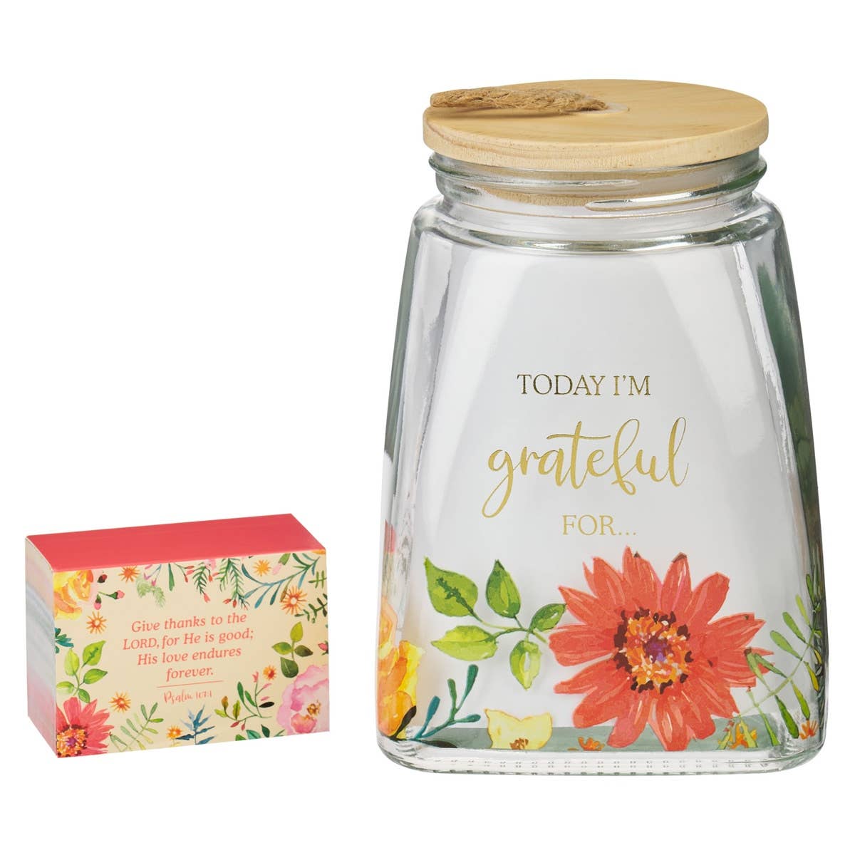 Christian Art Gifts - Gratitude Jar w/ Cards Glass Today I'm Grateful For